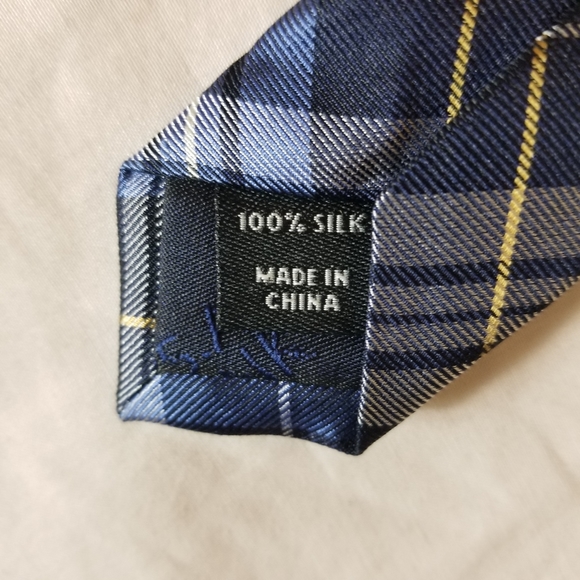 NWT Jos. A. Bank 100% Silk Blue Plaid Tie - Picture 5 of 5